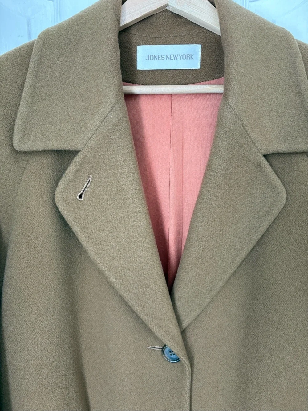 Vintage 90’s Jones New York Camel Brown 100% Wool Coat, L 🤎